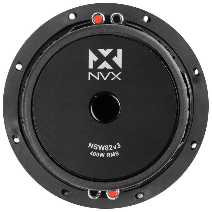 NSW82 Version 3 (NSW82v3) 800W Peak (400W RMS) N-Series v3 8" Dual 2-Ohm Subwoofer