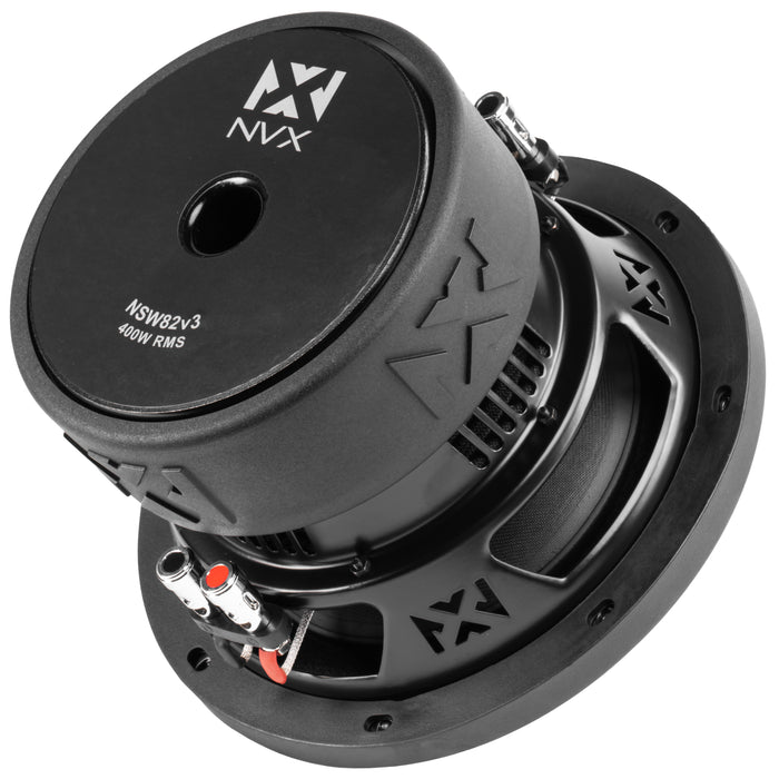 NSW82 Version 3 (NSW82v3) 800W Peak (400W RMS) N-Series v3 8" Dual 2-Ohm Subwoofer