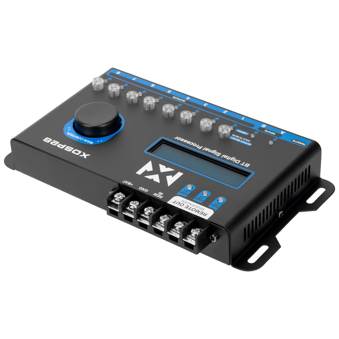 XDSP28 8-Channel X-Series 15 Band Parametric EQ Digital Signal Processor (DSP) with LCD Display, Built-in Bluetooth and Remote Level Controller