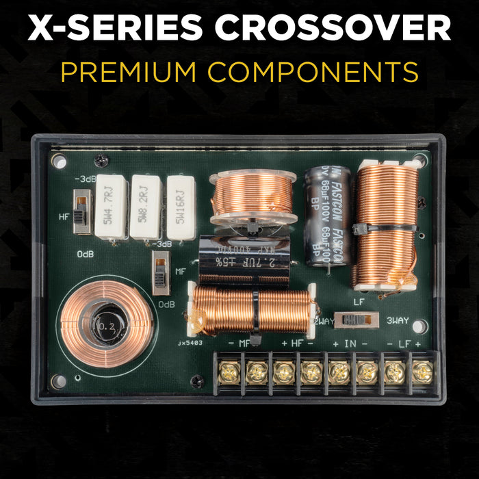 XQS65KIT 600W Peak (300W RMS) 6.5" X-Series 2-Way Component Speaker System with Carbon Fiber Cones and 30mm Silk Dome Tweeters