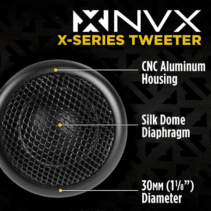 XQS65KIT 600W Peak (300W RMS) 6.5" X-Series 2-Way Component Speaker System with Carbon Fiber Cones and 30mm Silk Dome Tweeters