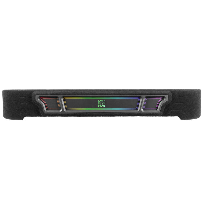 Custom Dual 12" Under-seat Sealed Unloaded Subwoofer Enclosure with LED Lighting for 2009-Up Ford F-150 Super Crew and 2017-Up F-250/350 Super Duty Crew Cab Trucks | BE-FD-09F150SC-S212