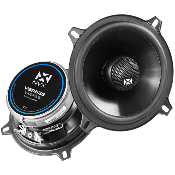 VSP525 480W Peak (160W RMS) 5.25" V-Series 2-Way Coaxial Speakers with 25mm Silk Dome Tweeters