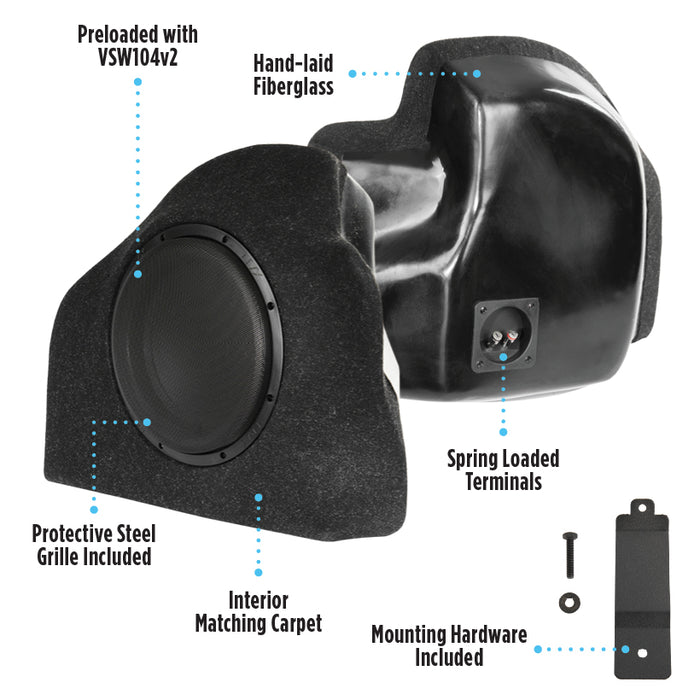 2015 and Up Dodge Charger - Custom 500W RMS 10" Loaded Subwoofer Enclosure | NVX BE-DODCHAG7