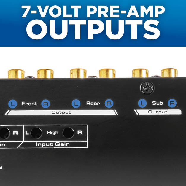 XEQ7 7-Band Graphic Equalizer with Front 3.5mm Auxiliary Input