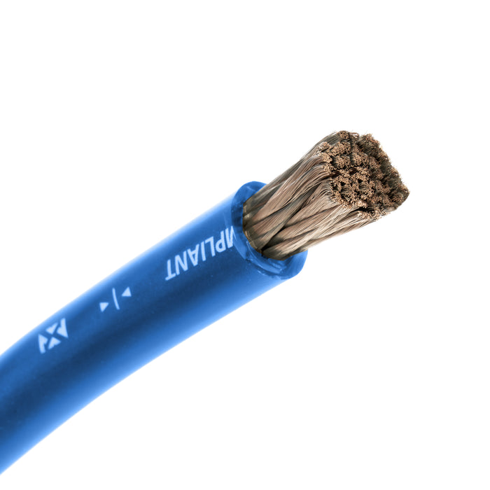 XW0BL25 25 ft. of Frosted Blue 1/0-Gauge True Spec 100% Oxygen-Free Copper EnvyFlex Power/Ground Wire